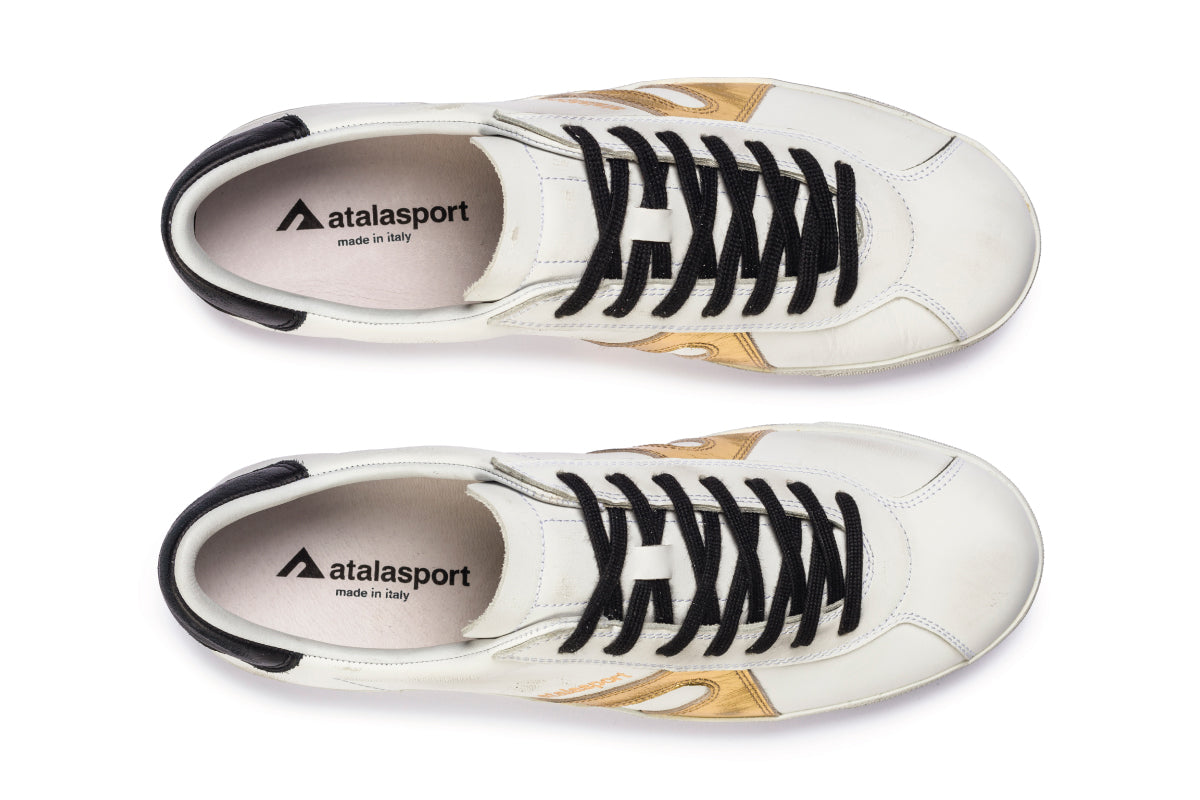 Star Leather - White / Gold & Black