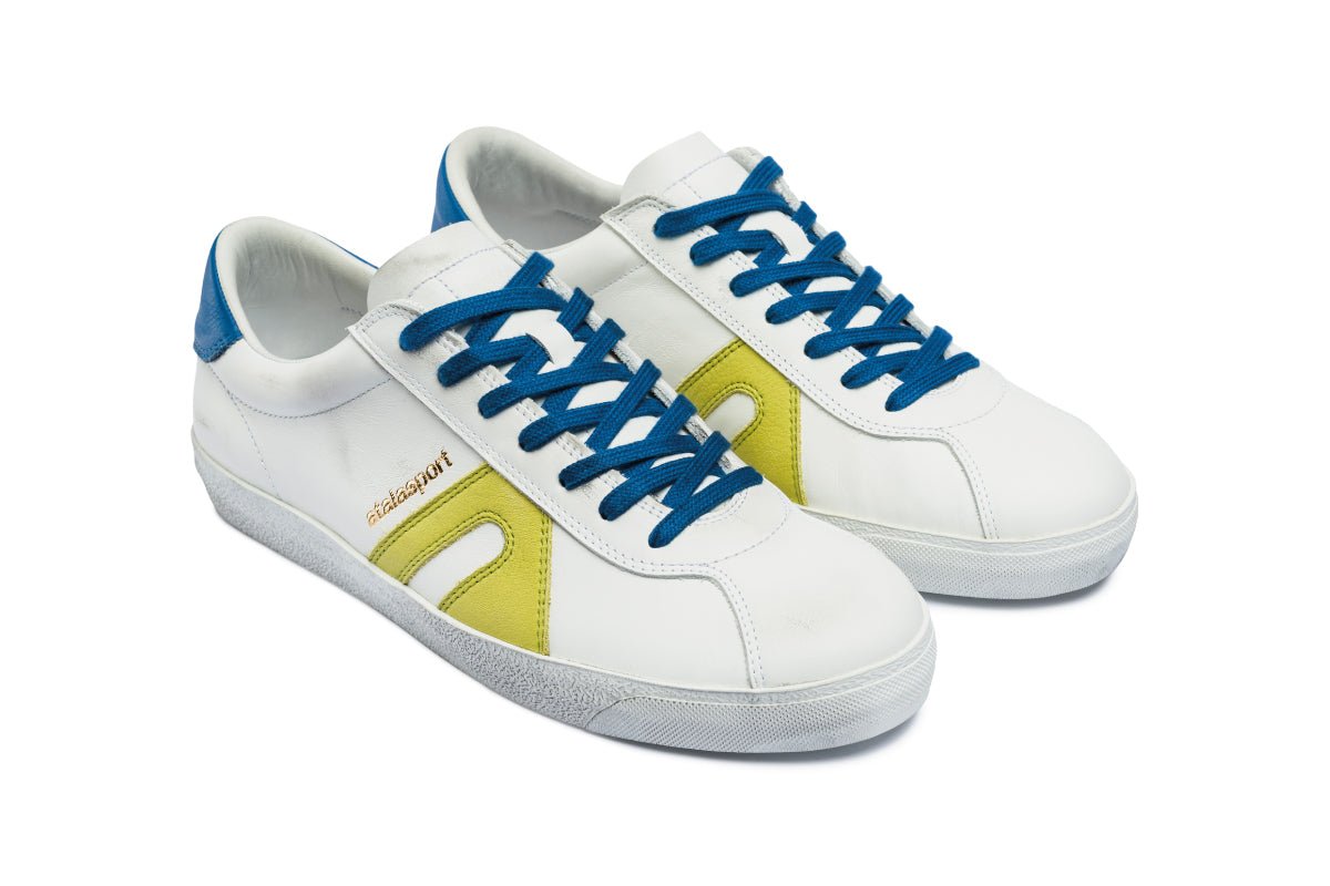 Star Leather - White / Acid & Blue - atalasport